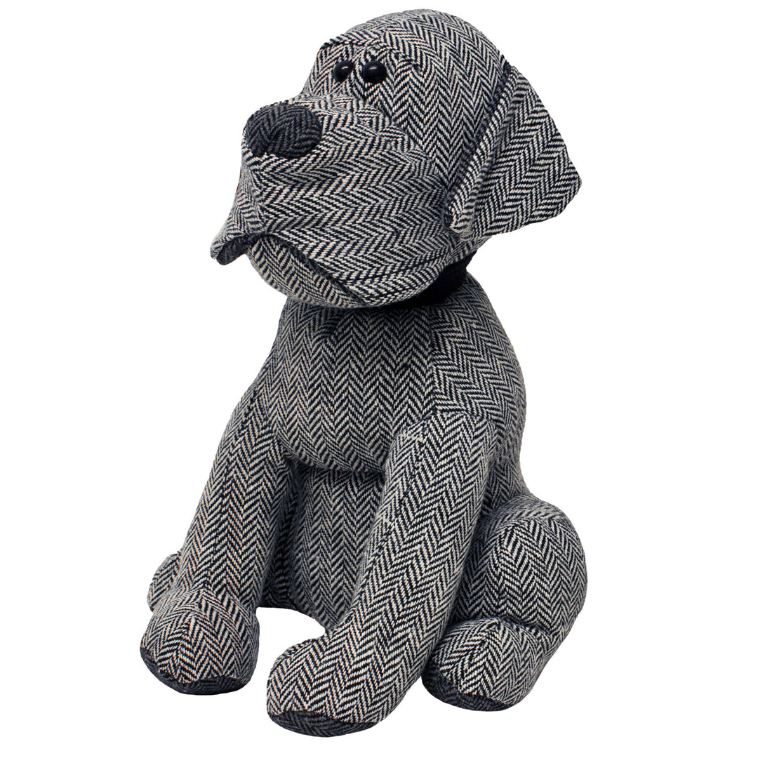 Herringbone Dog Doorstop - Grey
