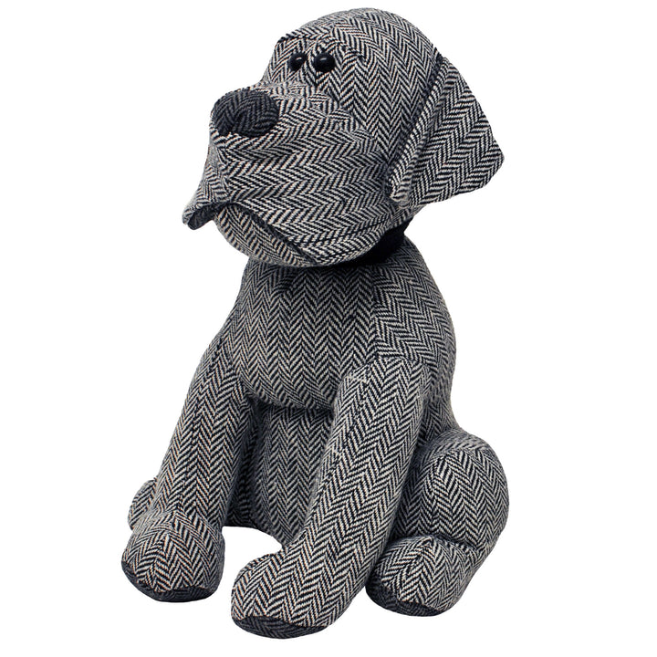 Herringbone Dog Doorstop - Grey
