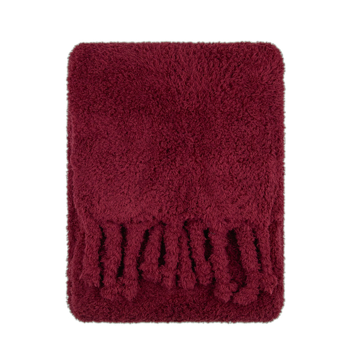 Harlan Borg Sherpa 140x180 Throw Burgundy