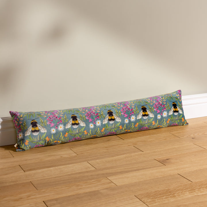 House Of Bloom Zinnia Bee Draught Excluder Blue