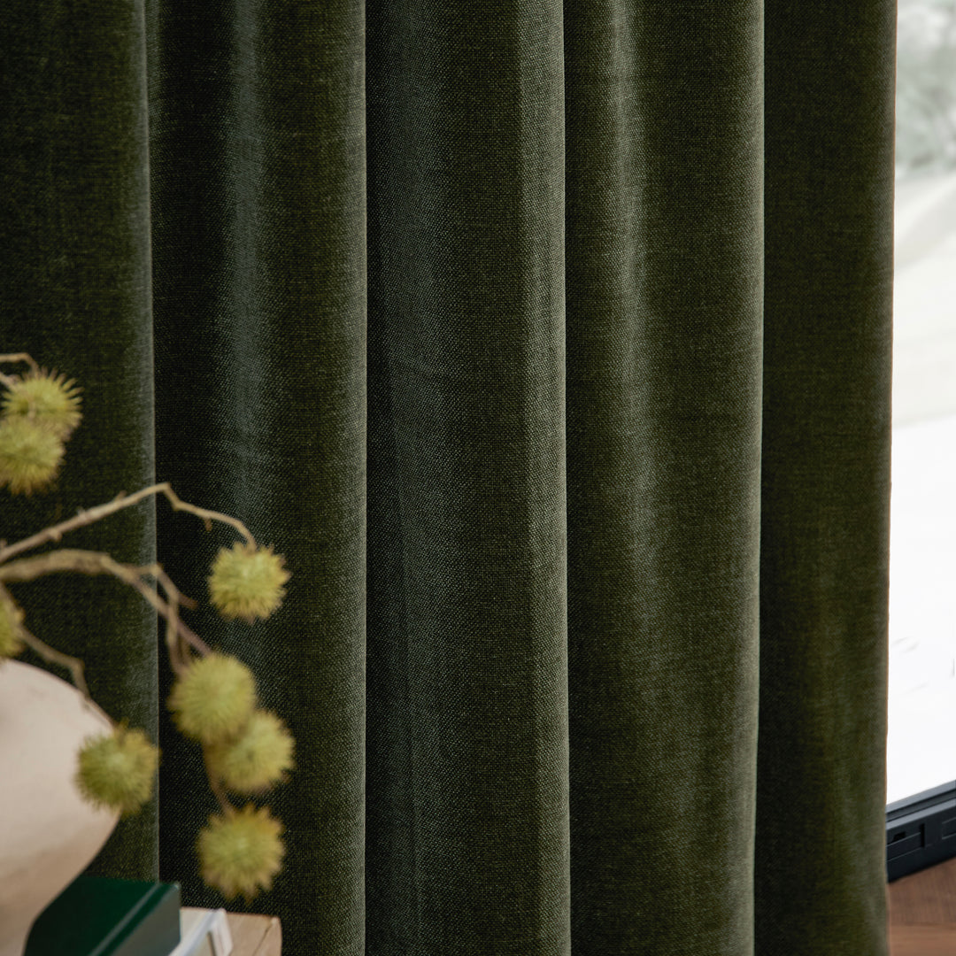Heavy Chenille 229x137 Eyelet Curtains Lichen - image 2