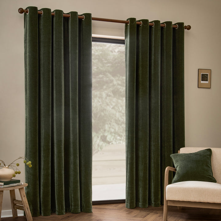 Heavy Chenille 168x229 Eyelet Curtains Lichen - image 4