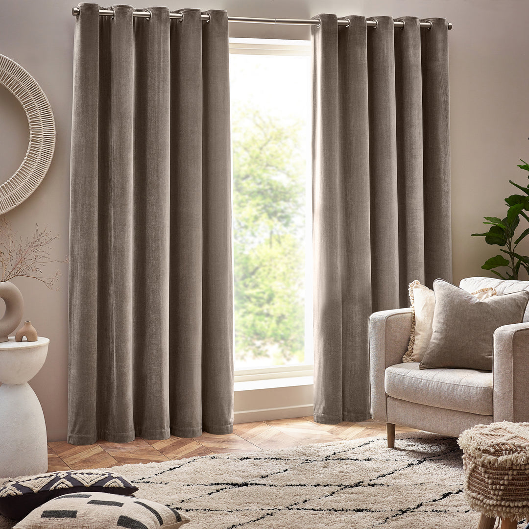 Heavy Chenille 229x229 Eyelet Curtain Greige - image 5