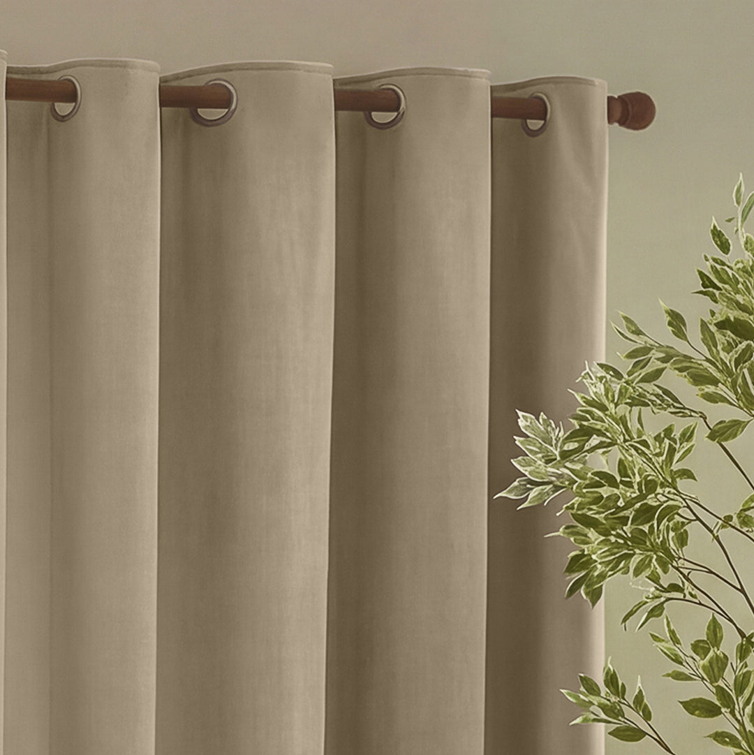 Heavy Chenille 168x183 Eyelet Curtains Linen - image 4