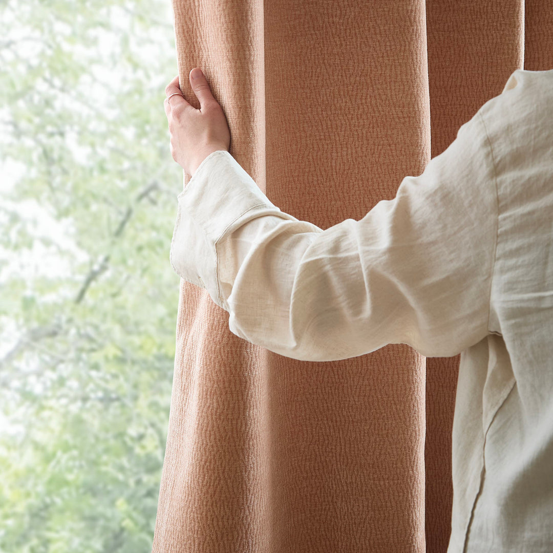 Heath Washed Velvet 168x183 Pencil Pleat Curtains Cotta - image 2