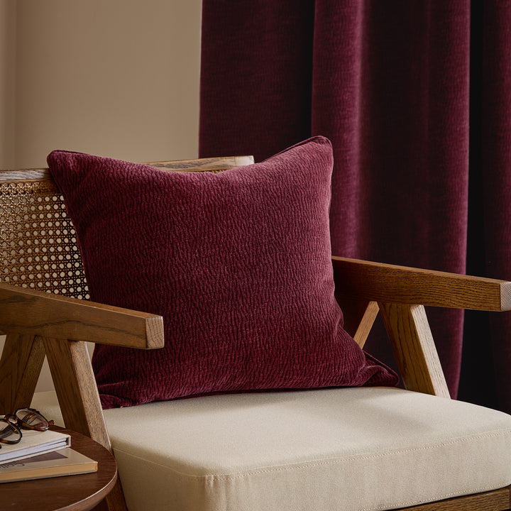 Heath Washed Velvet 50x50 Cushion Case Beetroot