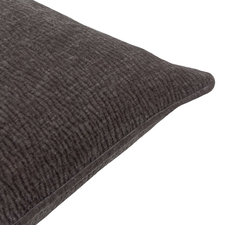 Heath Washed Velvet 50x50 Cushion Case Charcoal - image 3