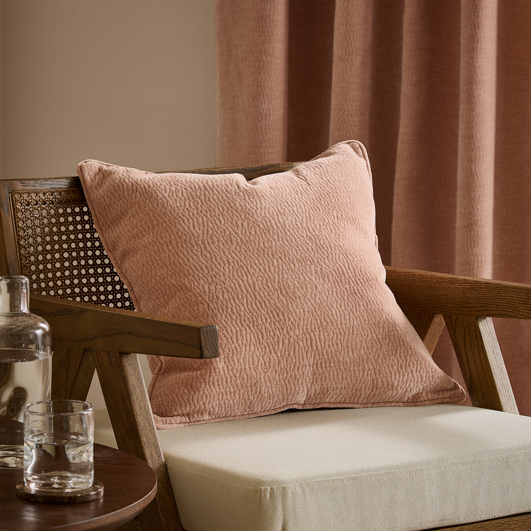 Heath Washed Velvet 50x50 Cushion Case Cotta