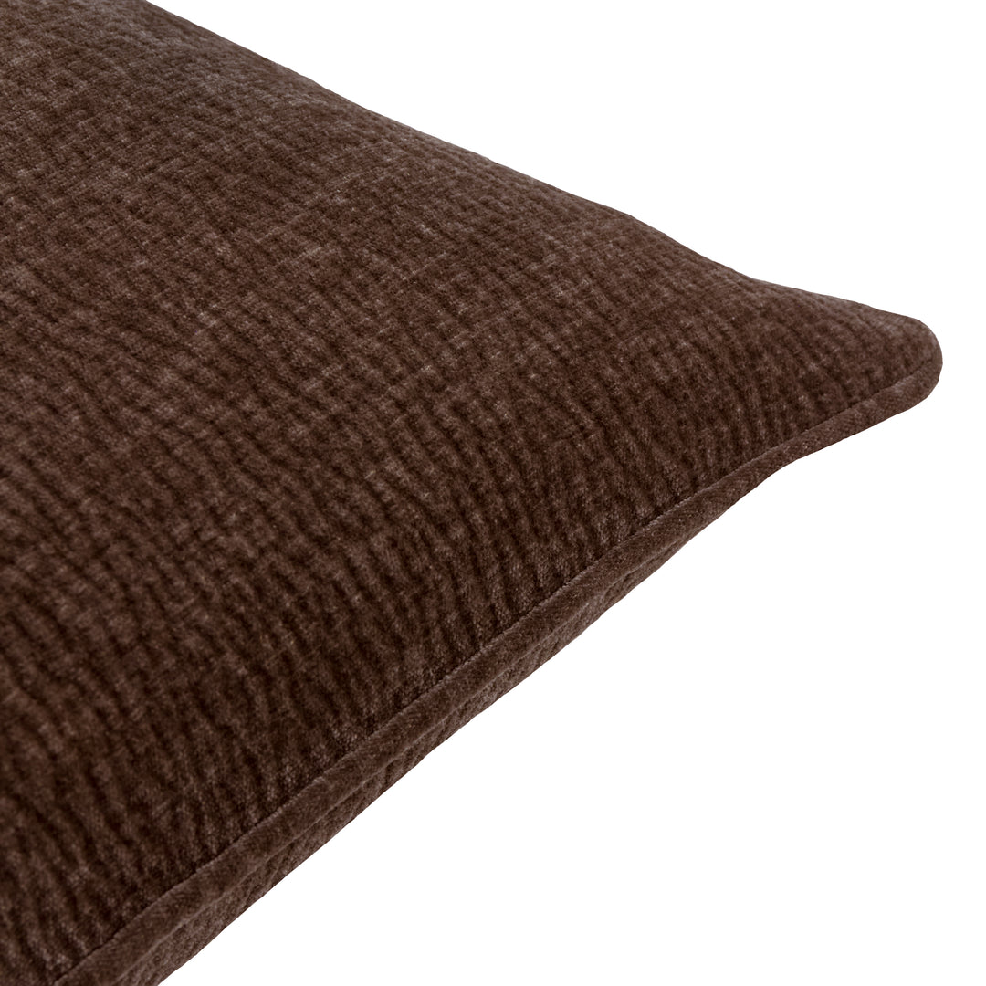 Heath Washed Velvet 50x50 Cushion Case Espresso Brown - image 3