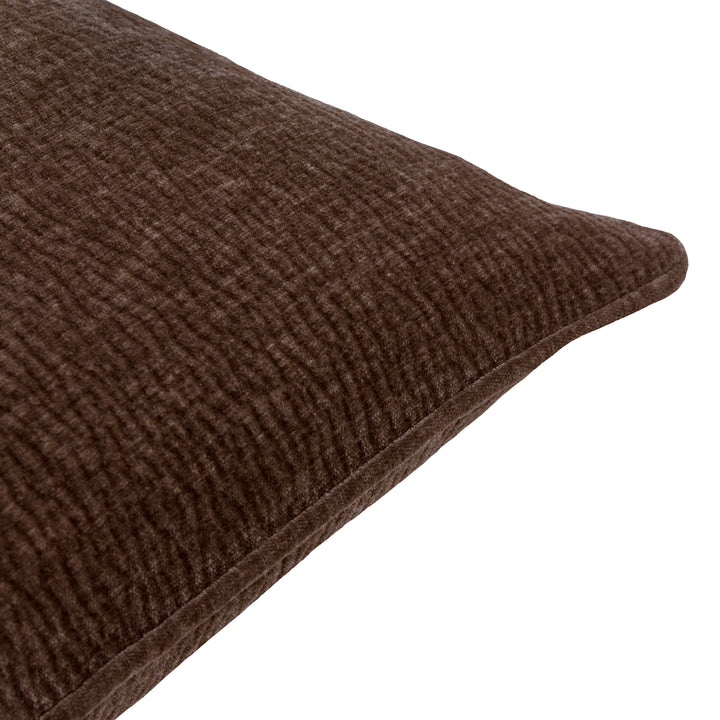 Heath Washed Velvet 50x50 Cushion Case Espresso Brown - image 3