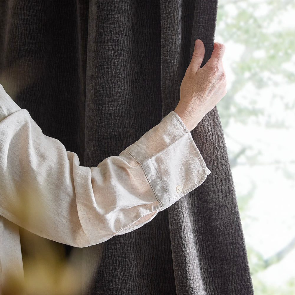 Heath Washed Velvet 168x229 Eyelet Curtains Charcoal - image 2