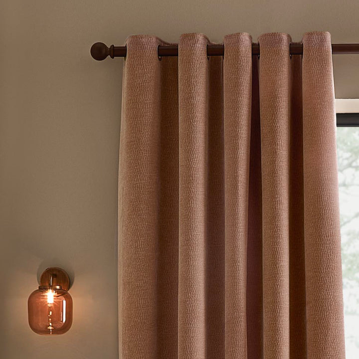 Heath Washed Velvet 229x183 Eyelet Curtains Cotta - image 3