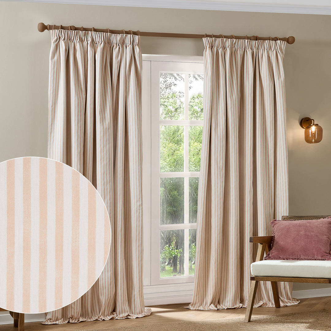 Hebden Blackout 168x183 Pencil Pleat Curtains Blush