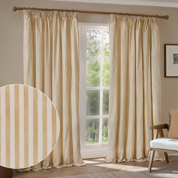 Hebden Blackout 168x229 Pencil Pleat Honey Yellow
