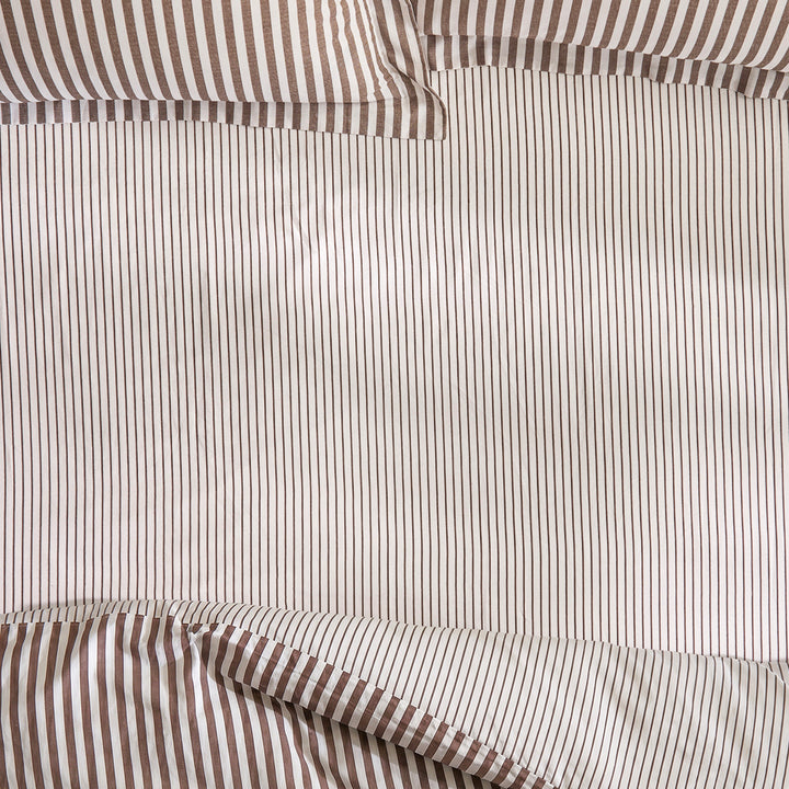 Hebden/Barton King Narrow Stripe Fitted Sheet Espresso Brown - image 2