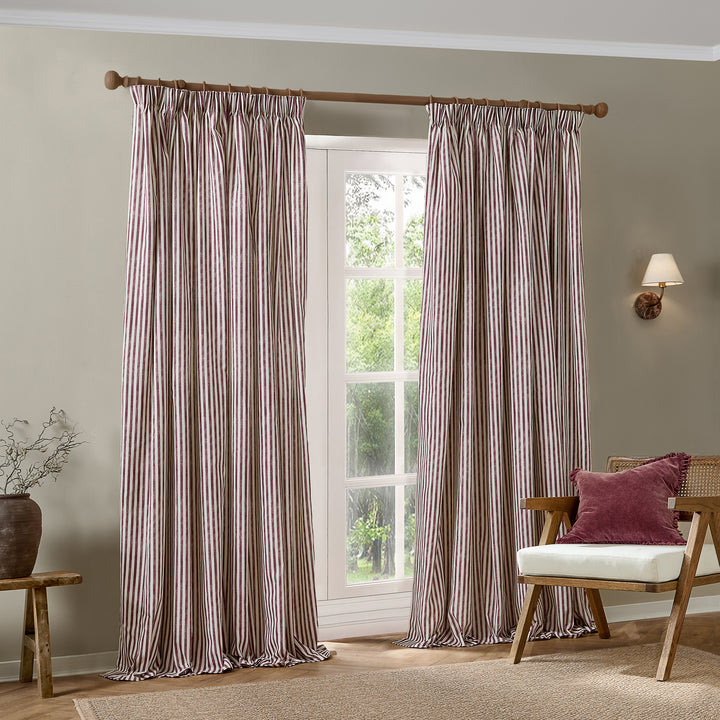 Hebden 117x137 Pencil Pleat Curtains Beetroot - image 4