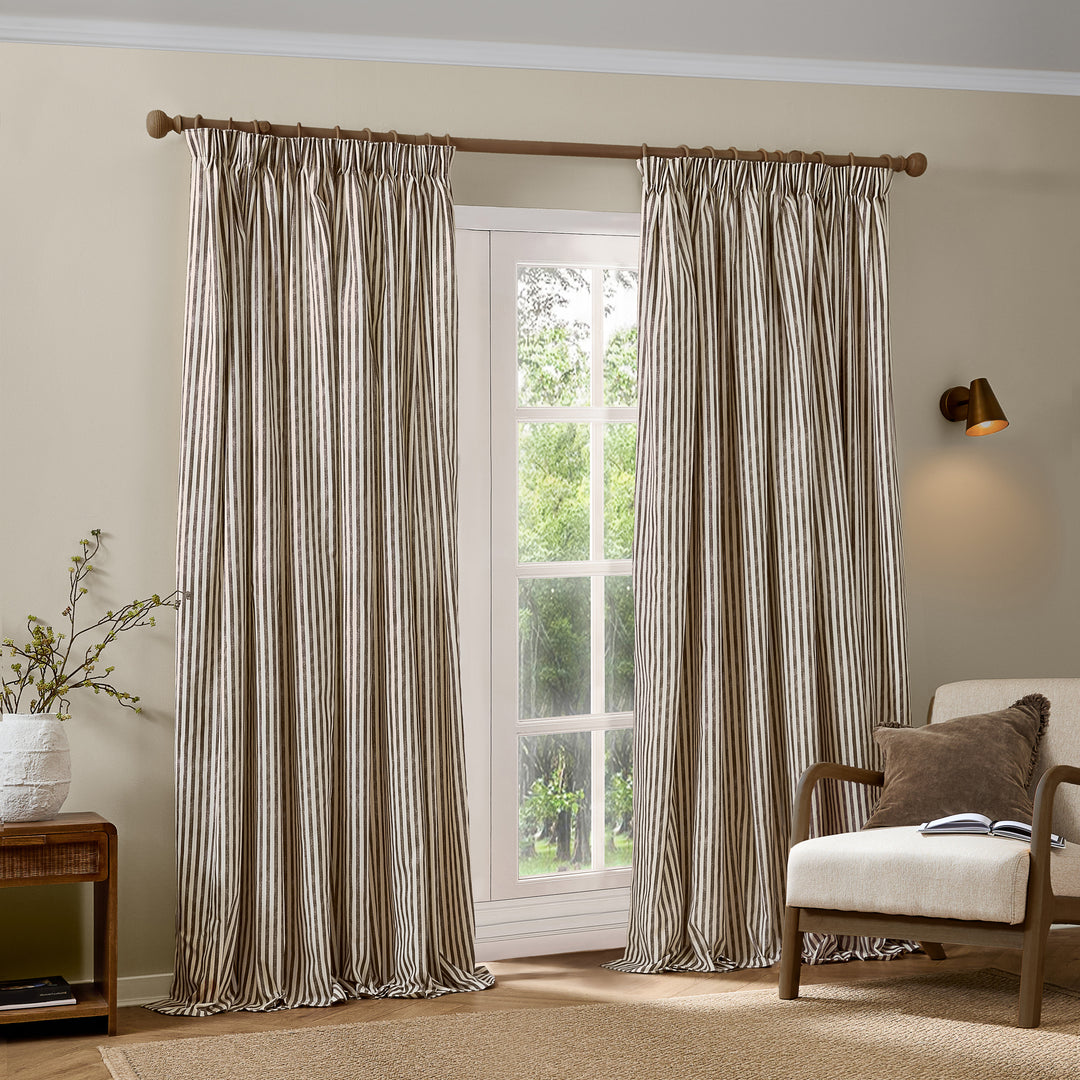 Hebden 117x137 Pencil Pleat Curtains Chocolate - image 4