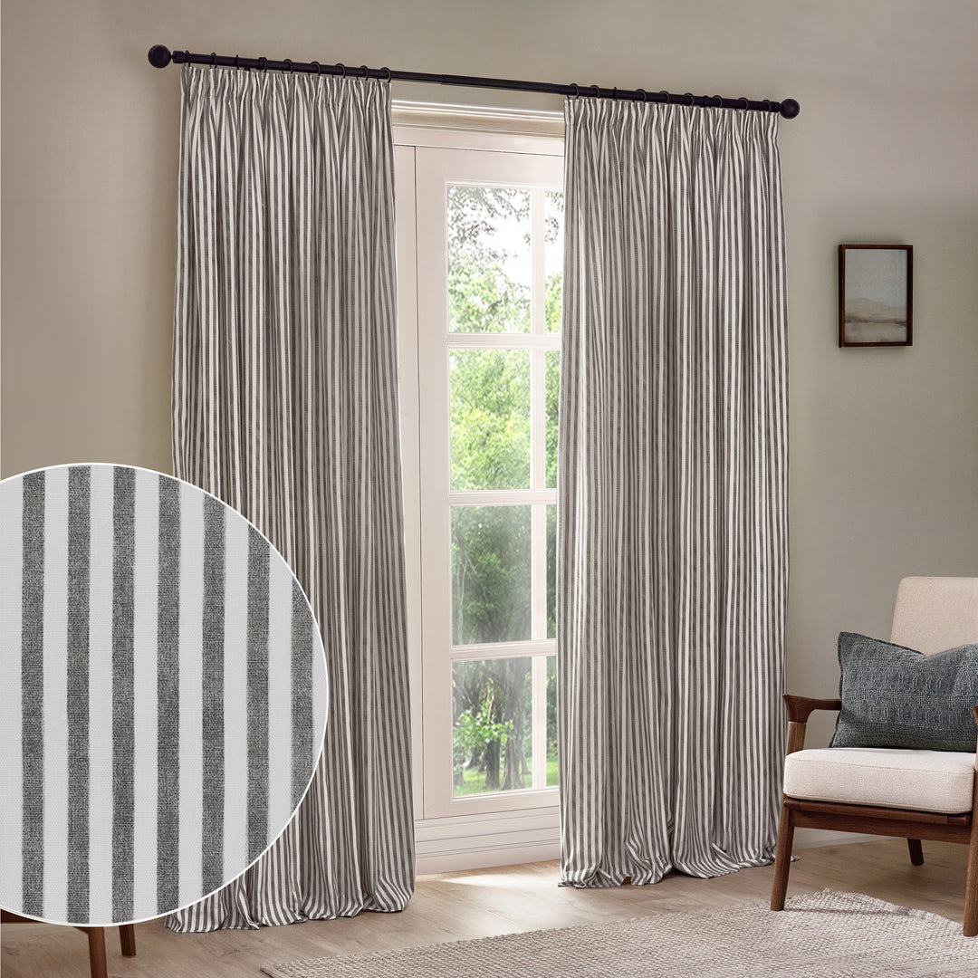 Hebden 117x137 Pencil Pleat Curtains Grey