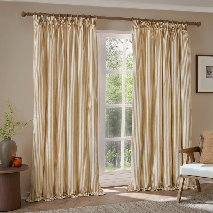 Hebden 168x137 Pencil Pleat Curtains Honey Yellow - image 4