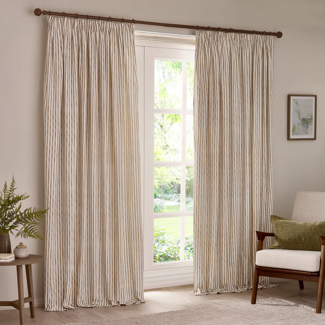 HEBDEN 229X183 PENCIL PLEAT CURTAINS NATURAL