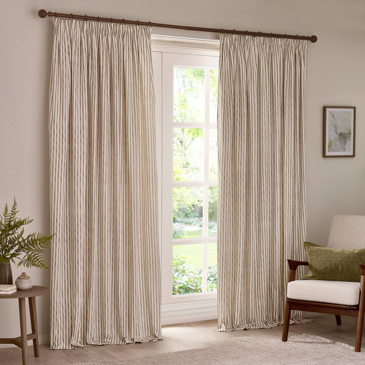 HEBDEN 229X183 PENCIL PLEAT CURTAINS NATURAL