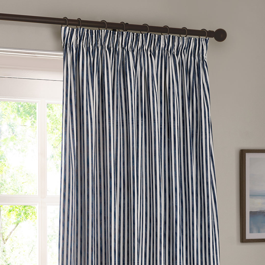 HEBDEN 229X183 PENCIL PLEAT CURTAINS NAVY