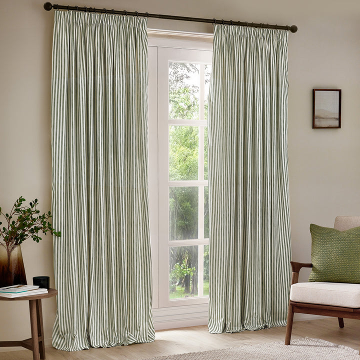 HEBDEN 229X229 PENCIL PLEAT CURTAINS FOREST