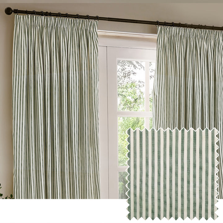 HEBDEN 229X229 PENCIL PLEAT CURTAINS FOREST
