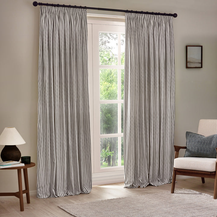 HEBDEN 229X229 PENCIL PLEAT CURTAINS GREY