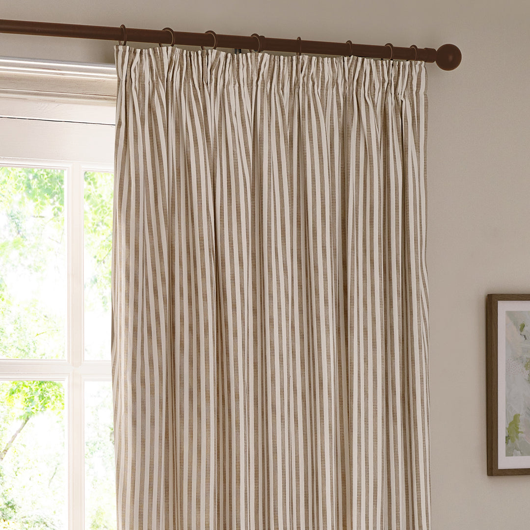 HEBDEN 229X229 PENCIL PLEAT CURTAINS NATURAL