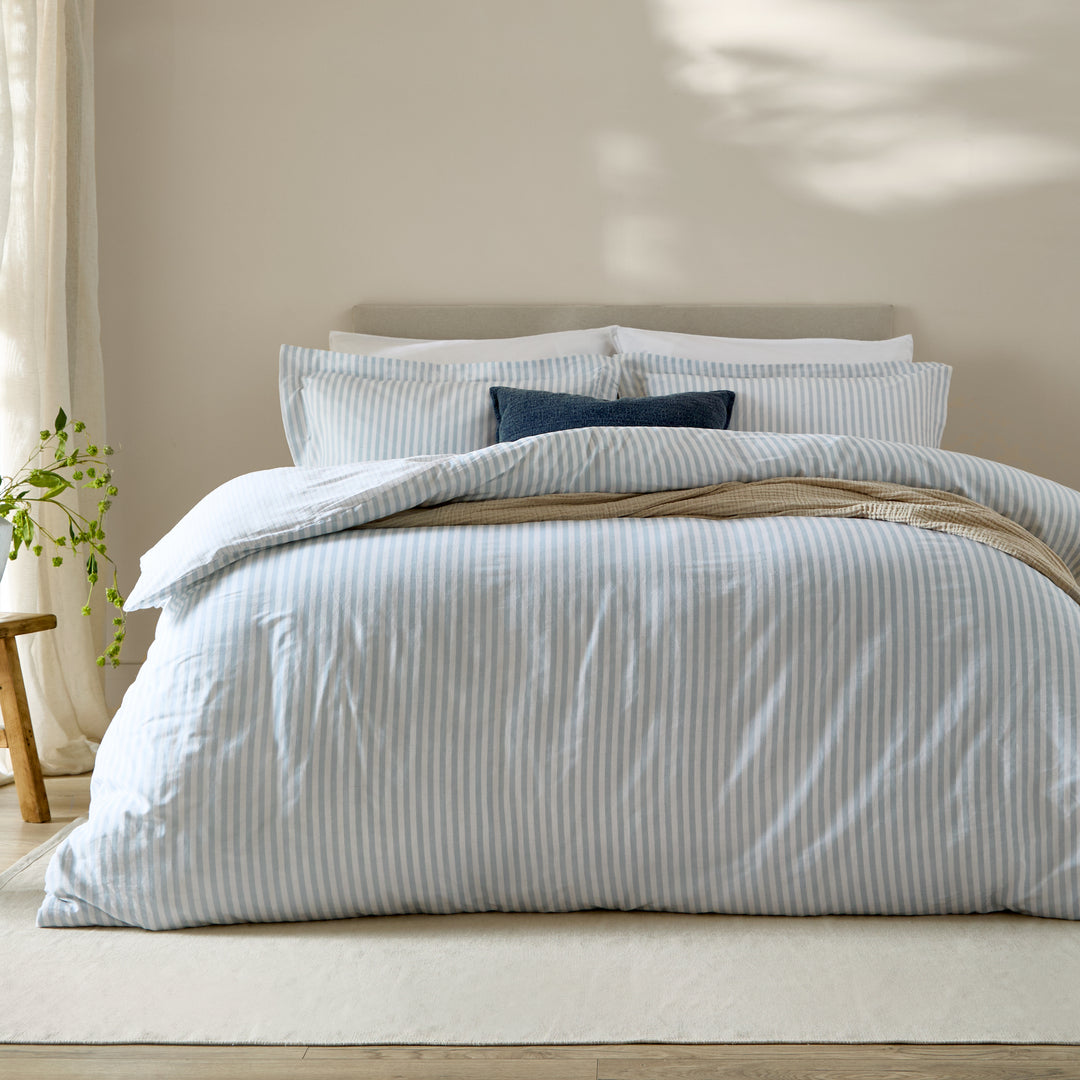Hebden Super King Duvet Set Mineral Blue