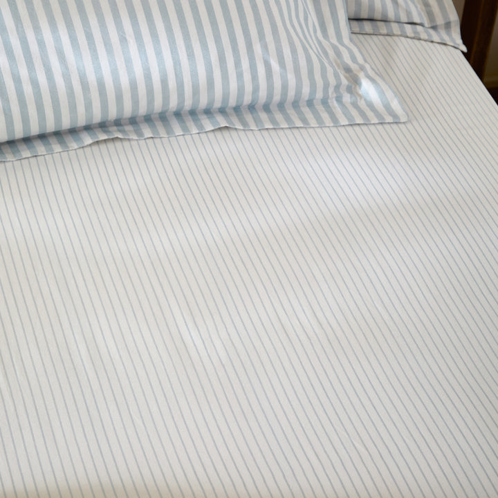 Hebden Narrow Stripe King Fitted Sheet Mineral Blue - image 2