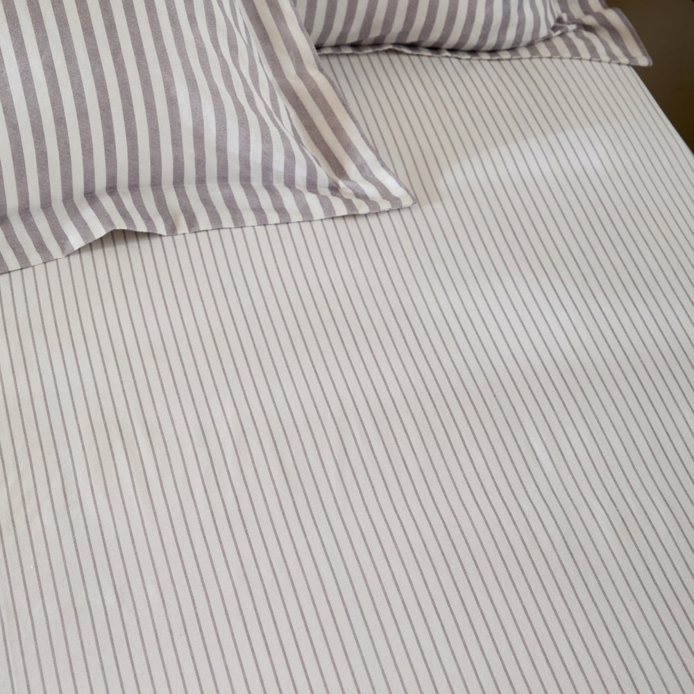 Hebden Narrow Stripe Super King Fitted Sheet Mauve - image 2
