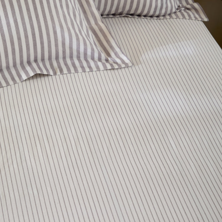 Hebden Narrow Stripe Super King Fitted Sheet Mauve - image 2