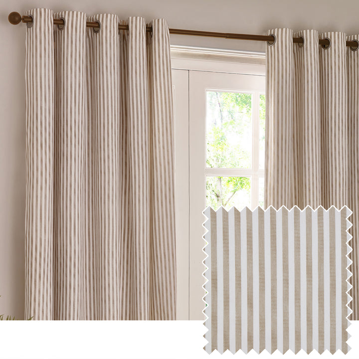 HEBDEN 168X229 EYELET CURTAINS NATURAL