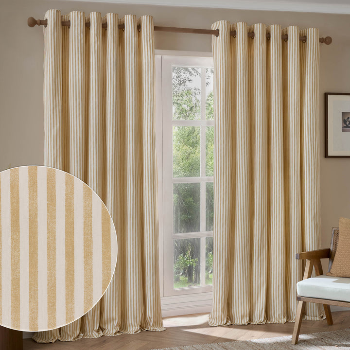 Hebden 229x229 Eyelet Curtains Honey Yellow