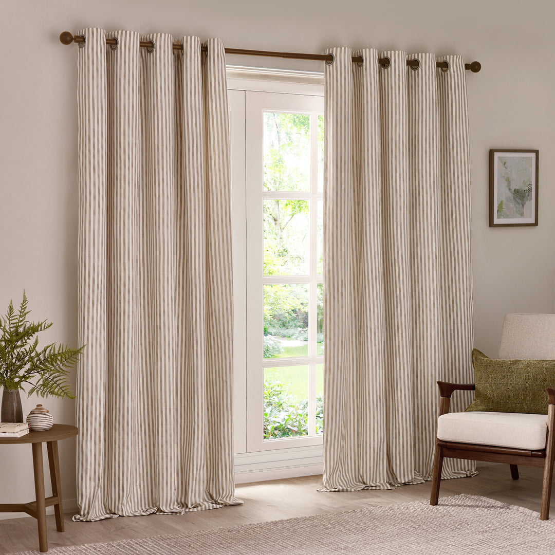 HEBDEN 229X183 EYELET CURTAINS NATURAL