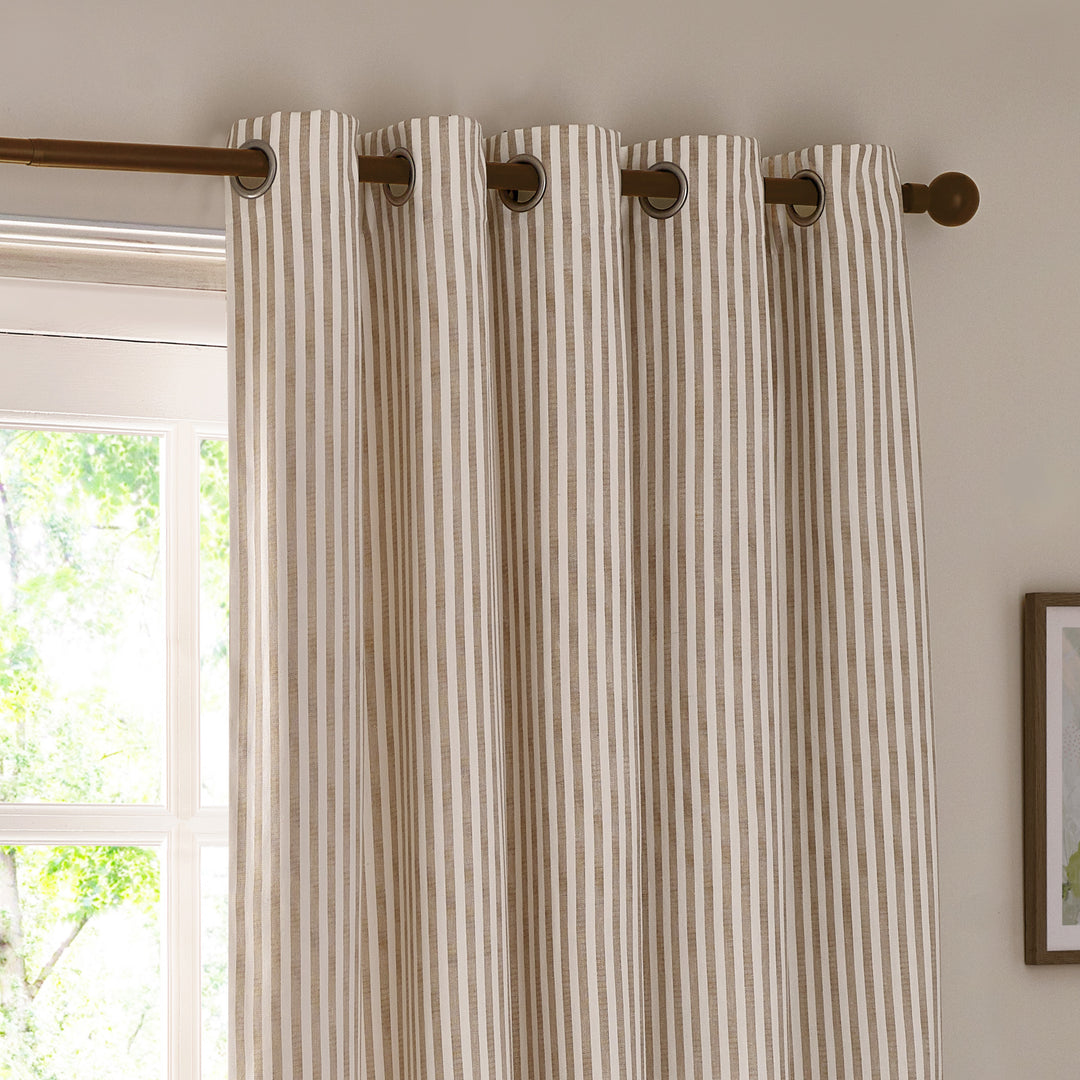 HEBDEN 229X183 EYELET CURTAINS NATURAL
