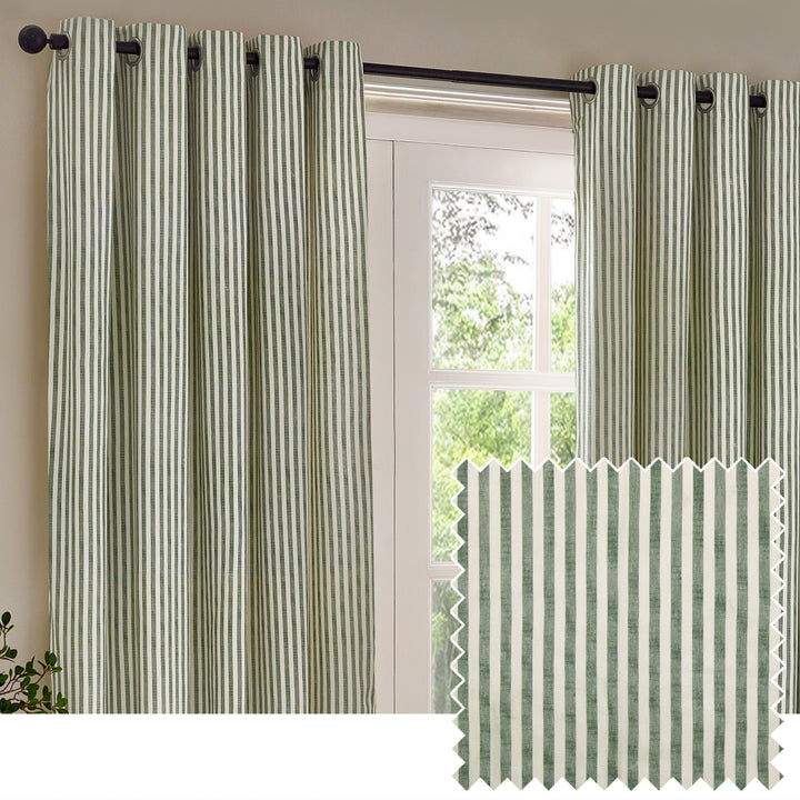 HEBDEN 117X137 EYELET CURTAINS FOREST
