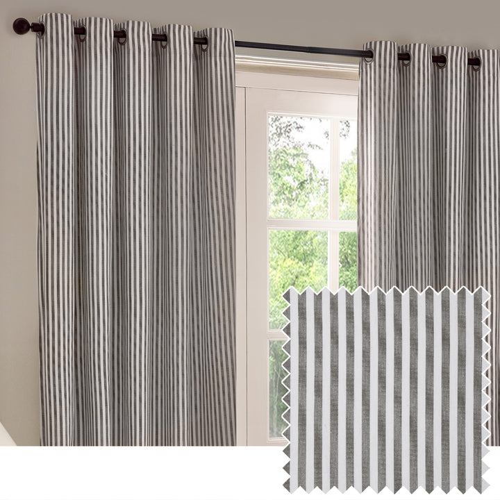 HEBDEN 117X183 EYELET CURTAINS GREY