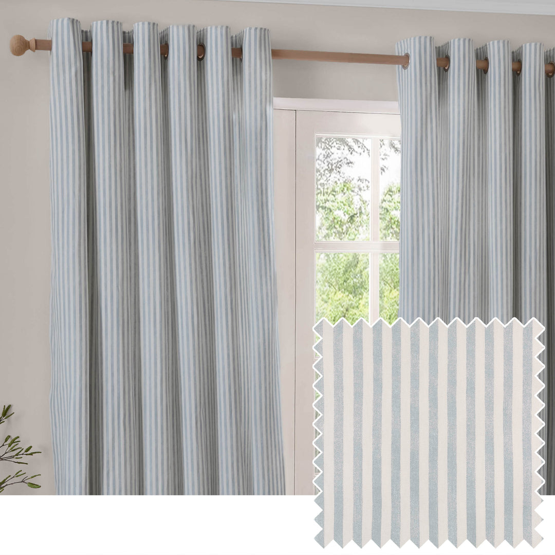 Hebden 117x183 Eyelet Curtains Mineral Blue