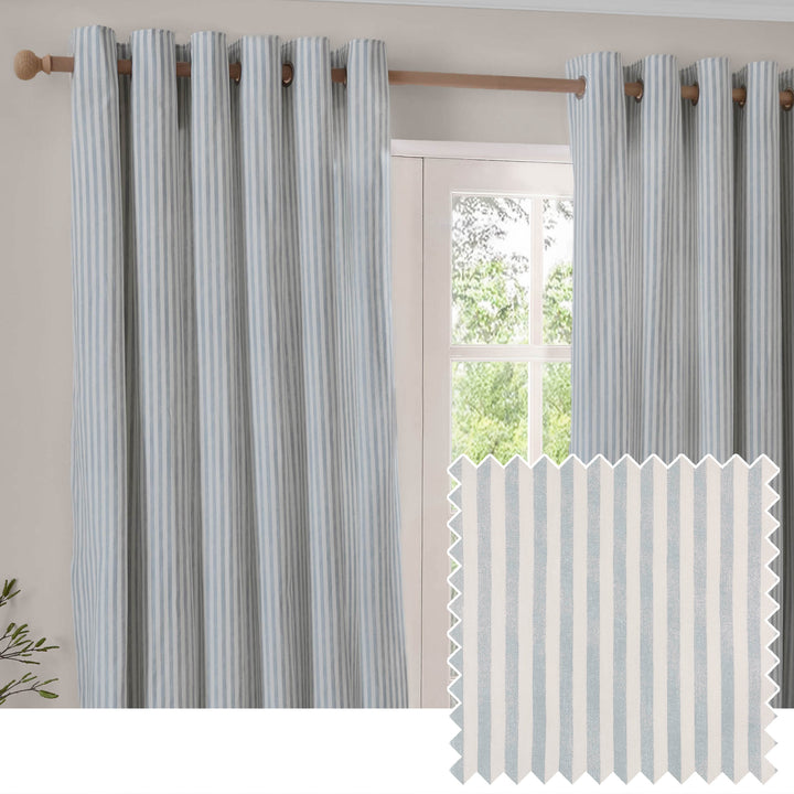 Hebden 117x183 Eyelet Curtains Mineral Blue