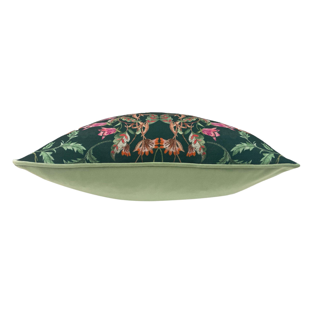 HERITAGE BELL FLOWERS 43X43 CUSHION CASE VIRIDIAN