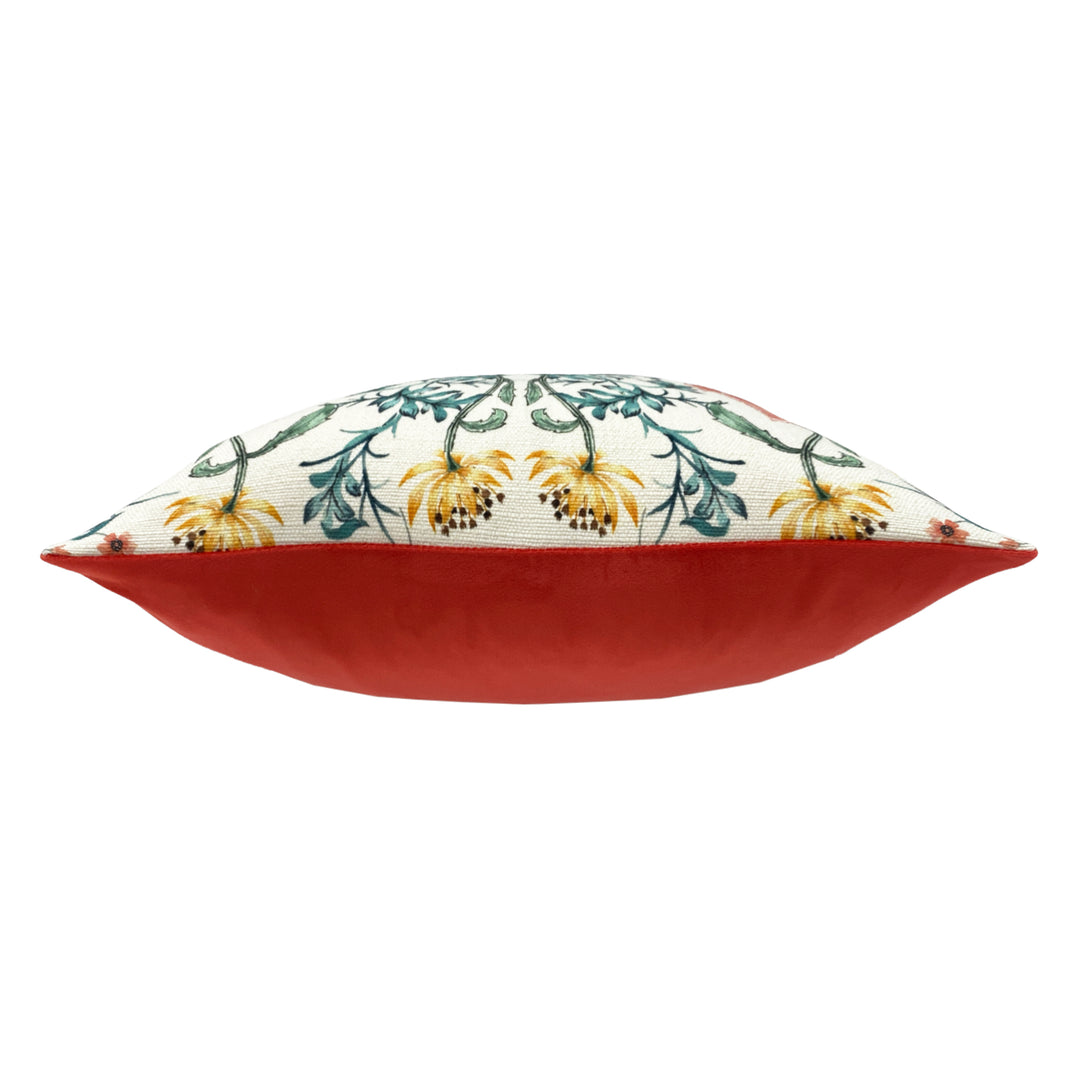 HERITAGE PEONY 43X43  CUSHION CASE CORAL