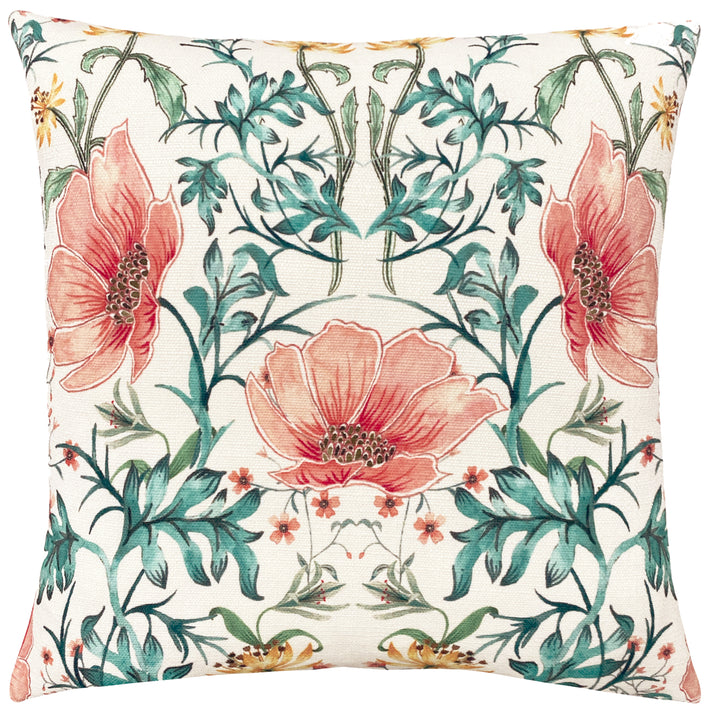 HERITAGE PEONY 43X43  CUSHION CASE CORAL