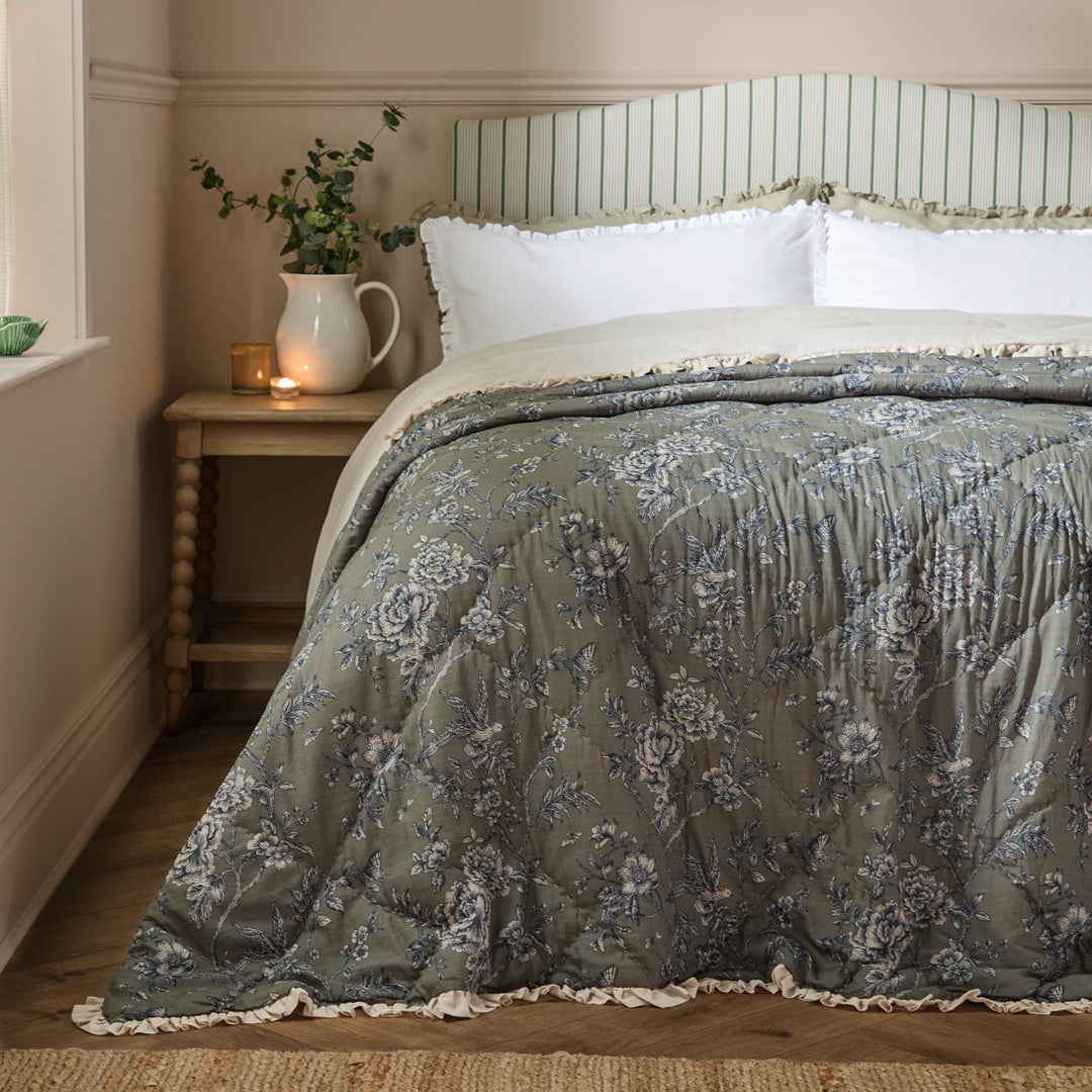 Hermione 240x260 Bedspread Moss