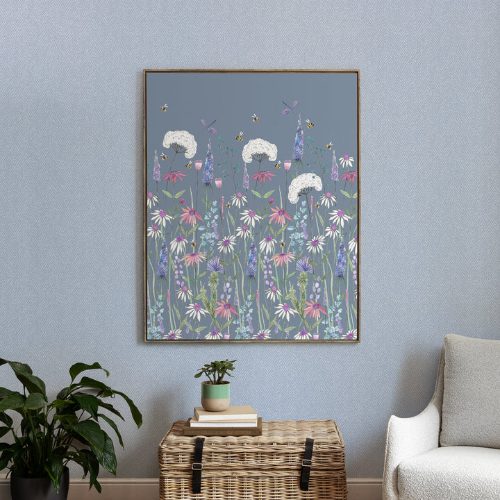 FRAMED CANVAS STONE HERMIONE BLUEBELL 143X114