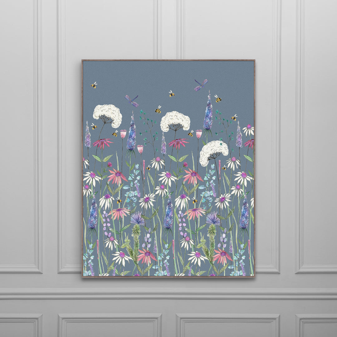FRAMED CANVAS STONE HERMIONE BLUEBELL 143X114