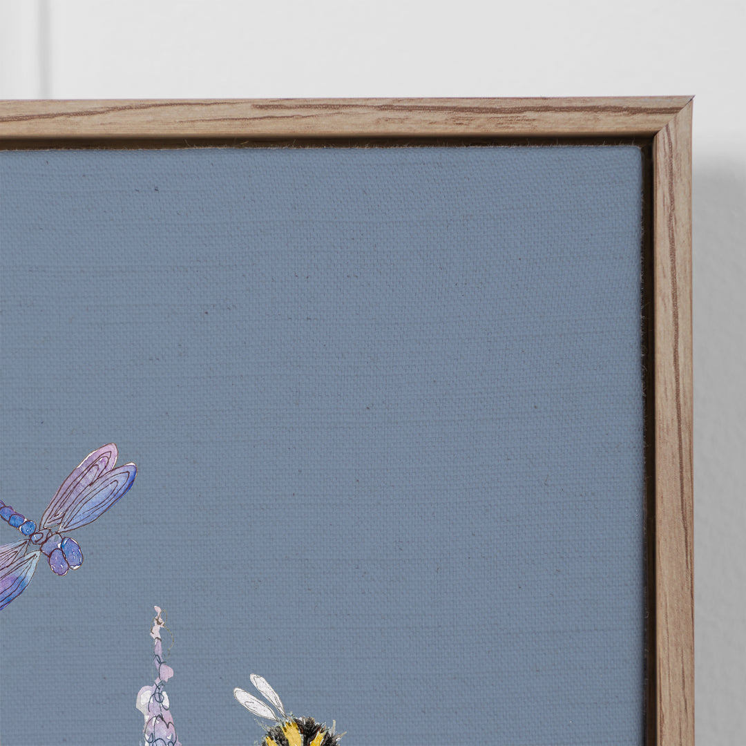 FRAMED CANVAS STONE HERMIONE BLUEBELL 49X49