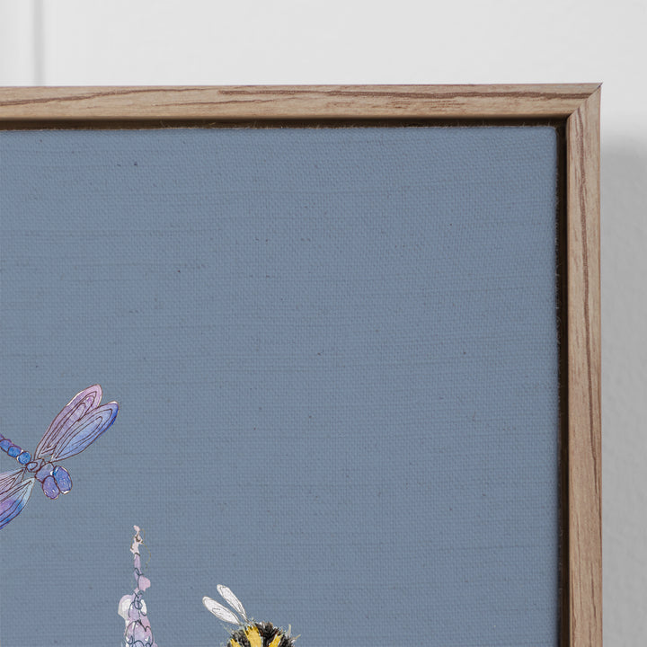 FRAMED CANVAS STONE HERMIONE BLUEBELL 49X49
